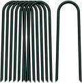 4 inch 25 Pack U Shape Green Garden Stakes,11 Gauge Garden Pins,U-Shaped Tent Stakes,Galvanized Landscape Staples for Yard Lawn,Tube, Landscape Fabrics,Irrigation Hose and Weed Barriers.
