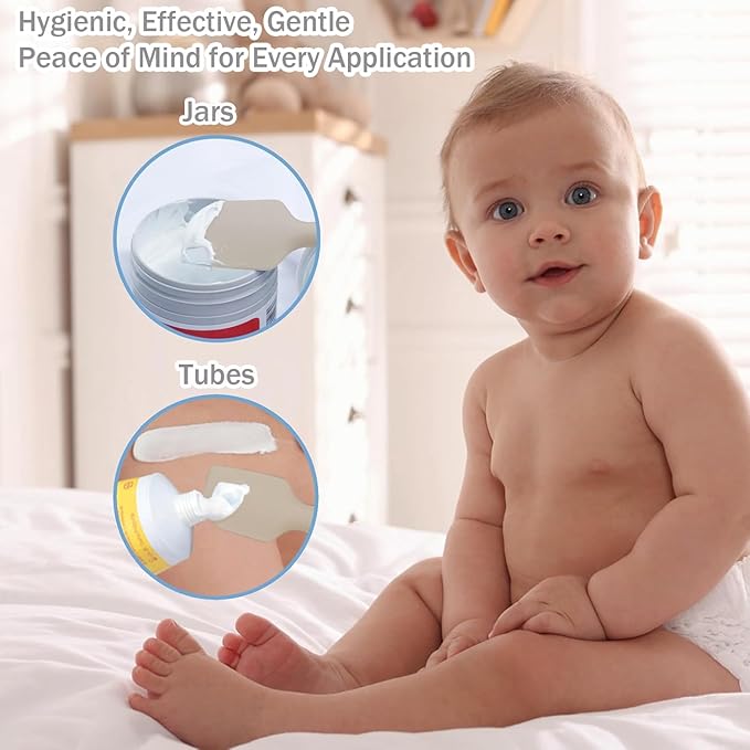 Baby Diaper Cream Spatula - Baby Diaper Rash Cream Applicator for Butt Paste Diaper Cream - Newborn Essentials (gray, green, brown)
