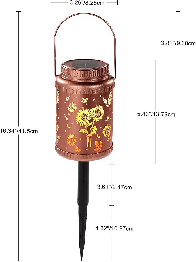 Cooo 2 Pack Solar Pathway Lights & Solar Lanterns Outdoor Waterproof Landscape Path Lights Christmas Lights Gifts for Women Mom Grandma for Garden Yard Patio Backyard Porch Decor- Rose Gold Sunflower