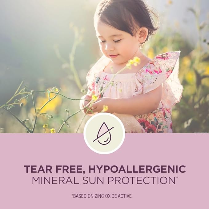 Coppertone Pure and Simple Baby Sunscreen Lotion SPF 50, Zinc Oxide Mineral Sunscreen for Babies, Hypoallergenic and Tear Free, 6 Fl Oz Bottle