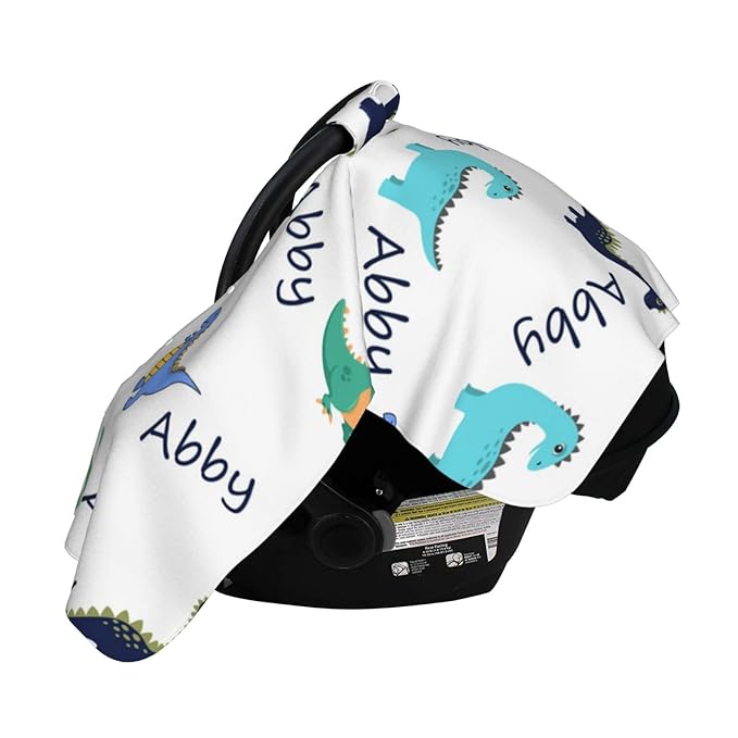 Personalized Baby Name Car Seat Covers for Girls,Nursing Custom Carseat Canopy for Babies Boy Winter Breastfeeding Cover Car Seat Canopies for Newborn Infant Toddler