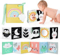 OKOOKO Black and White Baby Book, High Contrast Toy, 0-6 Months Baby Soft Book Tummy Time Montessori Sensory Toy for Stroller Early Education for 0-6 6-12 Months Newborn Infant