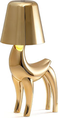 Deer Cordless Table Lamp, Touch Control Bedside Night Light with 3 Colors & Stepless Dimming, 1800mAh Rechargeable Gold Animal Lamp for Bedroom, Nursery, Home Decor, Gift for Kids & Women