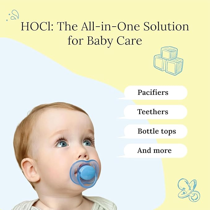 Littley Pacifier & Teether Cleaner | Alcohol‑Free HOCl Spray for Baby Pacifiers, Teethers, Bottles & High‑Touch Toys | Fragrance‑Free | Portable Travel Size |  8 oz