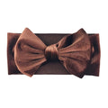 Baby Girl's 7'' Soft Big Bowknot Velvet Headband Toddler Hairband for Photography Travel Party Festivals (Brown, One Size)