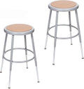 OEF Furnishings (2 Pack Height Adjustable Steel Stools, Grey, 19-27"