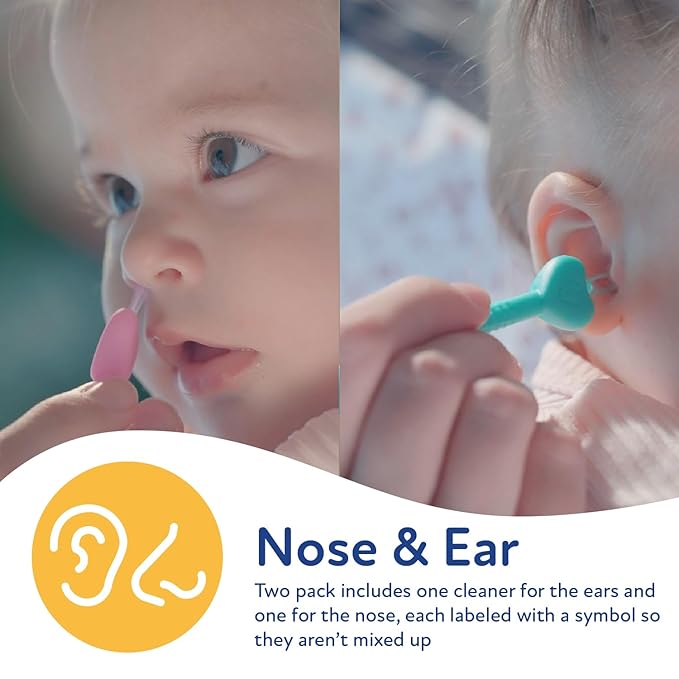 Dr. Talbot's Safe Ear Wax Removal Tool and Nose Cleaner for Baby with Travel Case - 2-Pack - Girl
