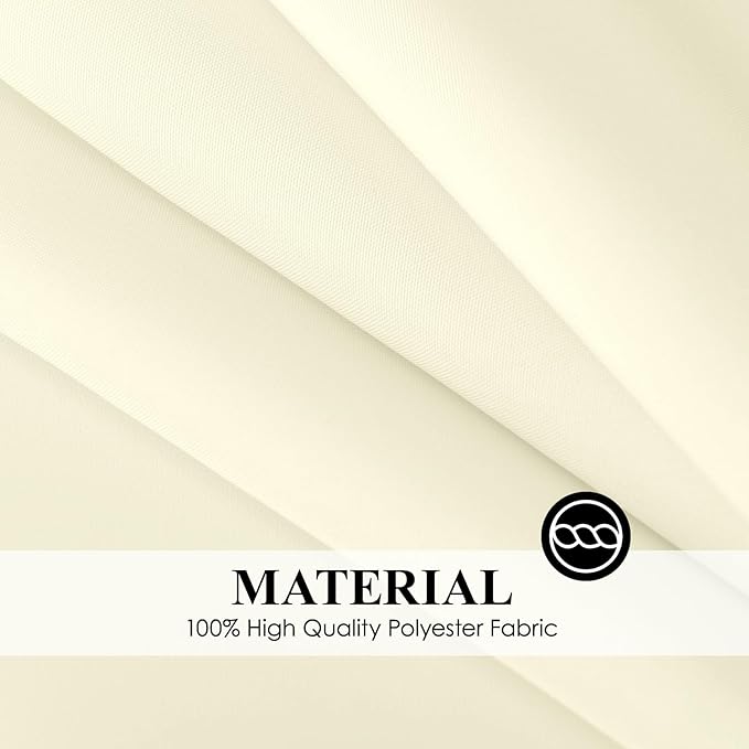 Rectangle Tablecloths 90x132 Inch 6 Pack Ivory Tablecloth for 6ft Washable Decorative Linen Polyester Table Cloths for 8ft Dining Table Banquets Buffet Parties and Wedding