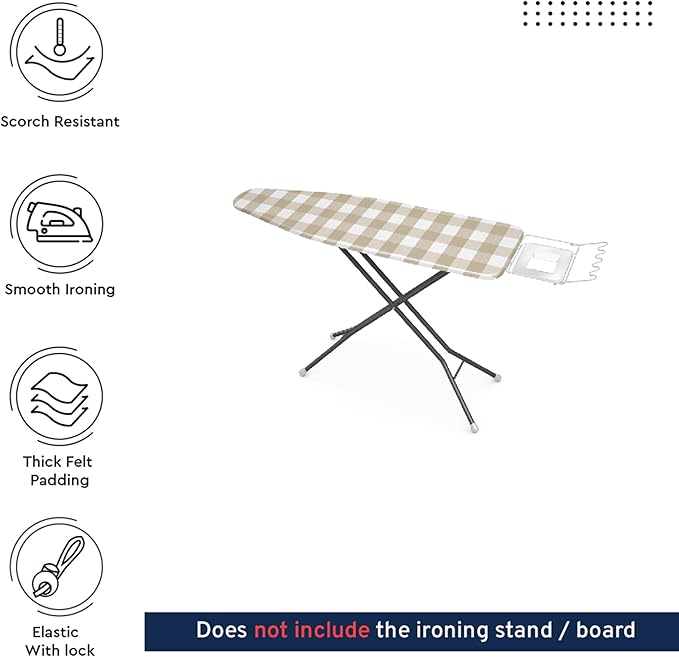 Encasa XO Ironing Board Cover and Pad 54"x18" - 4mm Felt X-Large Iron Board
