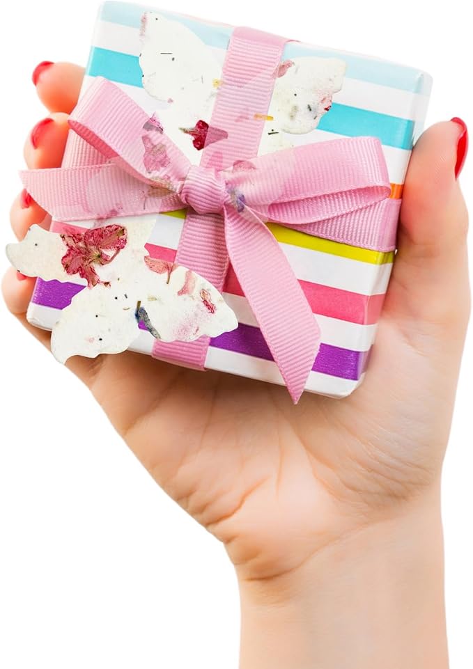 Butterfly Seed Paper – 50pcs Large Pink Plantable Wildflower, Writable & Plantable Gift for Moms, Plant Lover, & Teachers, Ideal for Weddings, Baby Shower, Memorial, & Celebrations