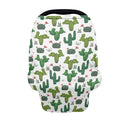 KIDVOVOU Car Seat Covers Canopy Cover - Multi-use Cover Carseat Canopy, Green Catcus Print Breathable Breastfeeding Cover, Car Seat Covers for Babies