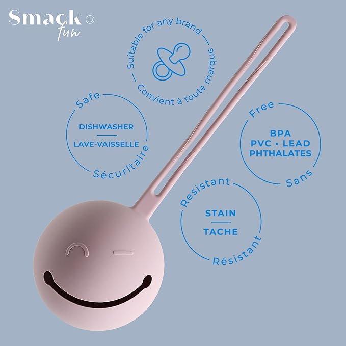 Smack Fun | Silicone Pacifier Holder Case | Pacifier case for diaper bag | Safe & Soft Material | Stain Resistant - Diaper Bag Essentials (Evergreen)