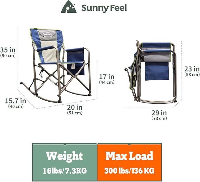 SUNNYFEEL Camping Directors Chair, Heavy Duty,Oversized Portable Folding Chair with Side Table, Pocket for Beach, Fishing,Trip,Picnic,Lawn,Concert Outdoor Foldable Camp Chairs