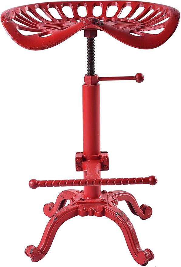 Industrial Tractor Seat Bar Stools Rustic Swivel Metal Saddle Seat Kitchen Counter Island Stool Vintage Dining Chair Farmhouse Coffee Stool Retro Office Guest Seating 19.7-26.8inch Height Adjustable