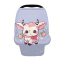 HUIACONG Strawberry Cow Carseat Covers Purple Baby Car Seat Cover Canopy Nursing Cover Boys Girls Scarf Stroller Covers for Babies Infant Car Seat Canopy