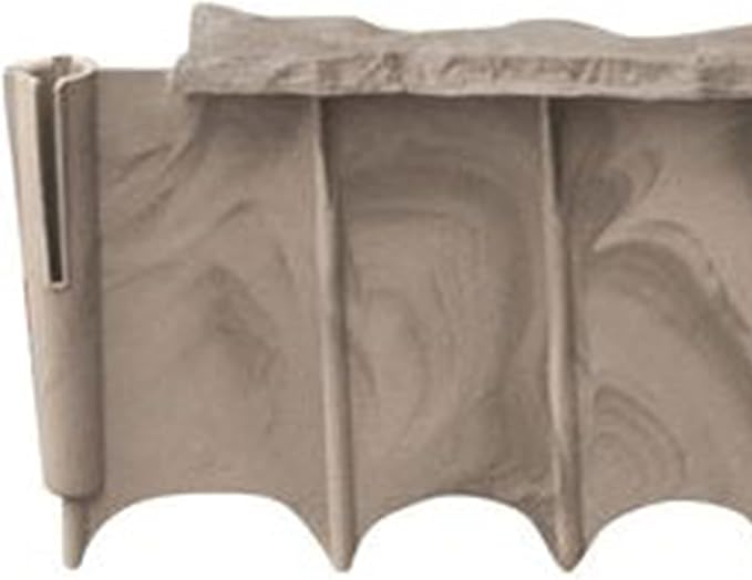 Suncast 3 Pack Quick Edge Resin Material 35 Inch Single Strip Natural Stone Lawn Border Edging for Patio, Gardening & Landscaping, Flagstone