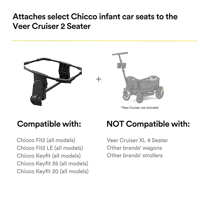 Infant Car Seat Adapter for Veer Cruiser (Chicco) | Fits Veer Cruiser 2 Seater