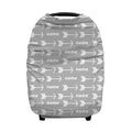 Personalized Arrow Gray Baby Car Seat Covers with Name, Custom Nursing Cover Breastfeeding for Babies, Carseat Canopy for Boys and Girls, Infant Stroller Cover, Breathable Carseats Cover