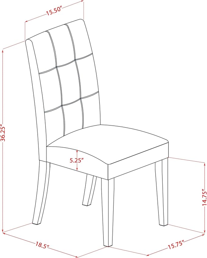East West Furniture DLAS3-AWA-27 3 Piece Mid Century Modern Dining Set contain A Wood Table and 2 Light Gray Polyester Fabric Mid Century Modern Dining Chairs, Antique Walnut