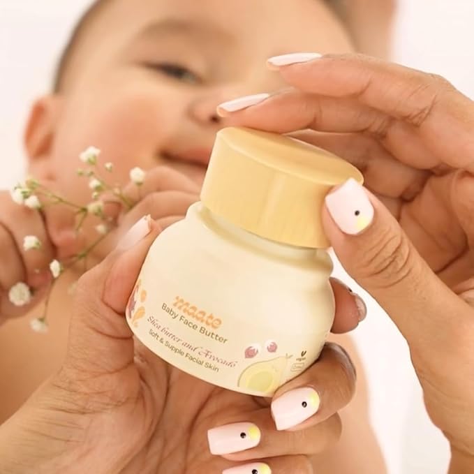 MAATE Baby Face Butter (50 gm) | Enriched with Shea Butter & Avocado | Baby Cream For Face | Baby Face Butter For Kids 0-12 years | Nourishes & Softens Skin | Quick Absorbing and Extremely Light
