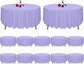 12 Pack Lavender Tablecloth 90 Inch Round Tablecloth Lavender Round Tablecloth Washable Polyester Fabric Bulk Light Purple Tablecloths Round Table Cloths for Parties Wedding Banquet Buffet Dinning