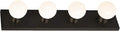 Design House Vanity Lights, 4 Linear Lights, Dimmable, Horizontal or Vertical Use, Uses (4) 60W Bulbs, for Bathroom/Makeup Vanity, Matte Black, 24.0. in. L x 4.33 in. H x 2.0 in. D, 588574-BLK