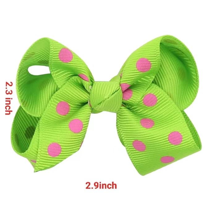 Grosgrain Ribbon Polka Dot Hair Bow Baby Girls Polka Dot Hair Clips Infant Toddler (white)