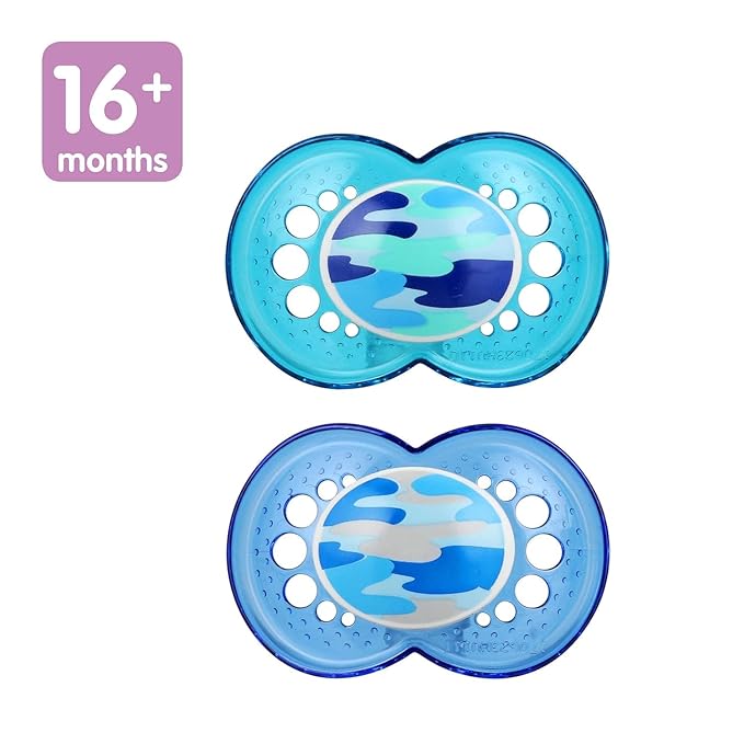 MAM Original Baby Pacifier, Nipple Shape Helps Promote Healthy Oral Development, Camo Boy, 16+ (Pack of 2)