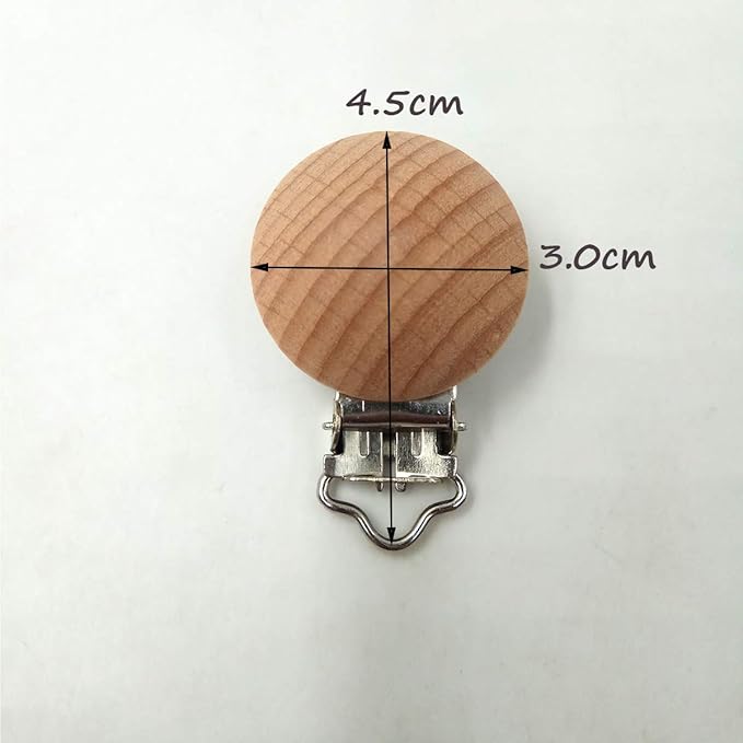 5pcs Beech Wood Pacifier Clips Holder Grasping Suspender Clips Charm DIY Beading Pacifier Chain Accessory (3cm/5pcs)