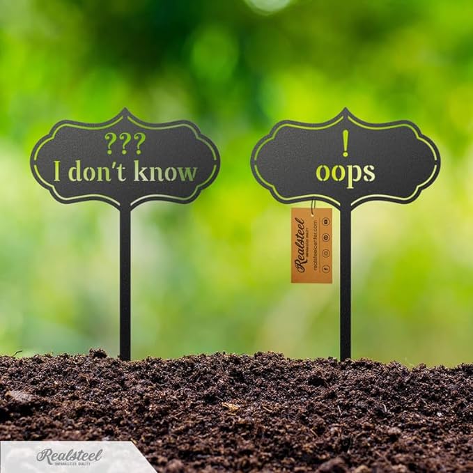 RealSteel - Seed & Plant Markers - Indoor/Outdoor Herb Garden Stakes - Elegant Fruit/Vegetable Seed Labels - Durable Plant Tags for Pots - Classy Design for Farmhouse/Greenhouse (Brussels Sprouts)