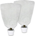2 Pack Plant Covers Freeze Protection for Winter, 47.2"×31.5" Frost Cloths for Outdoor Plants Cold Weather Blankets with Drawstrings