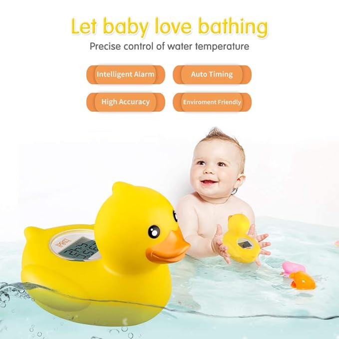 b&h Baby Bath Thermometer, The Infant Bath Floating Toy Safety Temperature Water Thermometer, Baby Bath Essentials (Classic Duck)