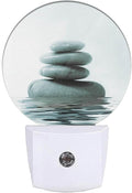 EKOBLA Zen Stone Plug-in LED Night Light, Oriental Spa Style, Dusk to Dawn Sensor, Warm White Soft Glow, Minimalist Home Decor, Housewarming Gifts for Bathroom Bedroom
