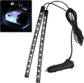 Car LED Strip Light, 12V 24 LED Interior Atmosphere Lights Under Dash Ambient Night Light, Auto Interior Decorative Lamp with Cigarette Adapter Plug, Car Accessories (White, Cigarette Lighter)