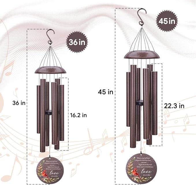 Personalized Sympathy Wind Chimes, Memorial Wind Chimes in Memory of a Loved One Gifts,Gifts for Who Loss of Dad,Friends, Sympathy Gift Baskets Home Decor Outdoor Garden Patio, Product in USA