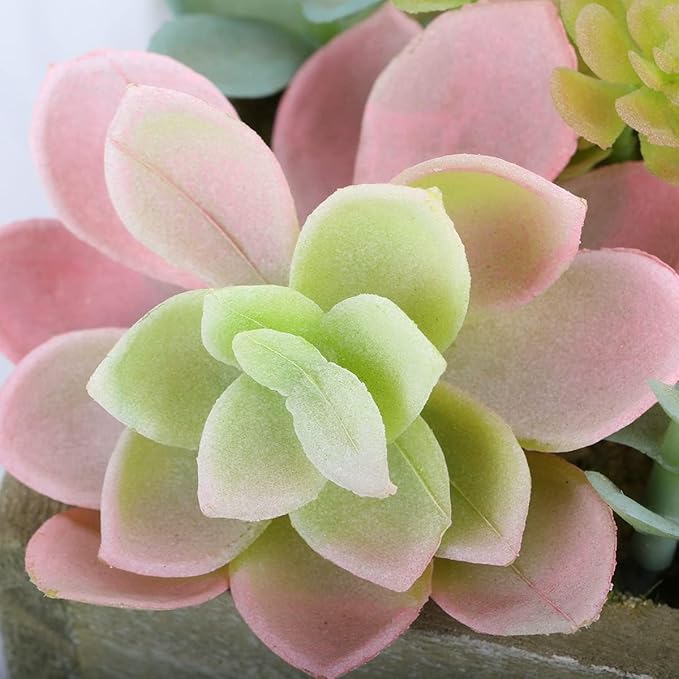 Mingfuxin Artificial Succulents in Pots, Artificial Plants for Home Decor Indoor, Faux Fake Succulents Desk Plants for Office Bathroom Room Decor, Set of 3