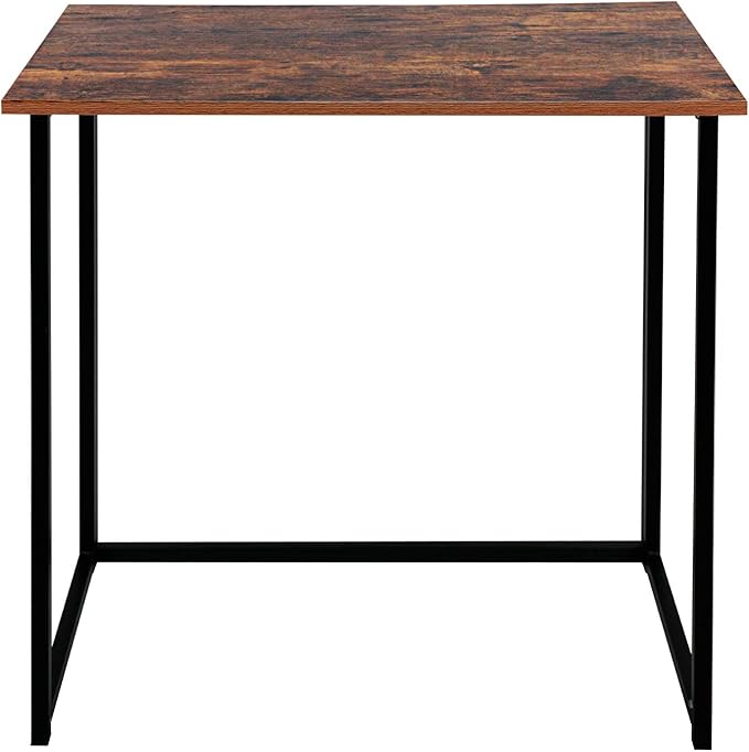 Leopard Outdoor Products Folding Computer Desk for Small Spaces, Space-Saving Home Office, Foldable Laptop Table, Writing Desk, Compact Study Reading Table (Rustic Brown)