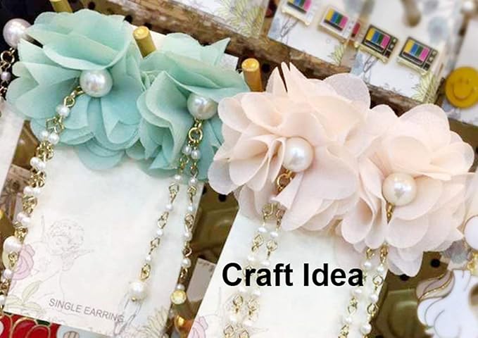 YYCRAFT Pack of 30 Chiffon Flower 1.5" Hair Flower Headband-White