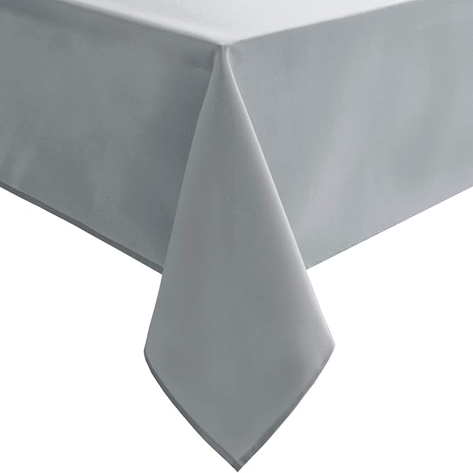 Hiasan Silver Grey Square Tablecloth - Waterproof and Spillproof Washable Fabric Table Cloth for Dining Room Kitchen Party and Outdoor, 30 x 30 Inch