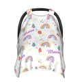 Personalized Colorful Rainbow Baby Infant Car Seats Canopy for Baby with Name, Custom Lightweight Covers for Baby Boys Girls, Minky Nursing Breastfeeding Stroller Cover Canopies for Newborn