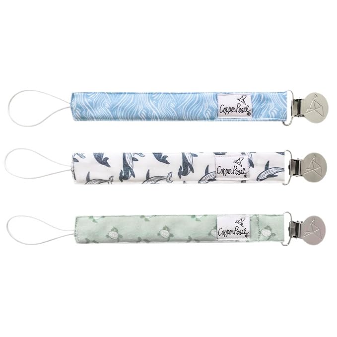 Binky Clip 3 Pack Set "Cove" by Copper Pearl