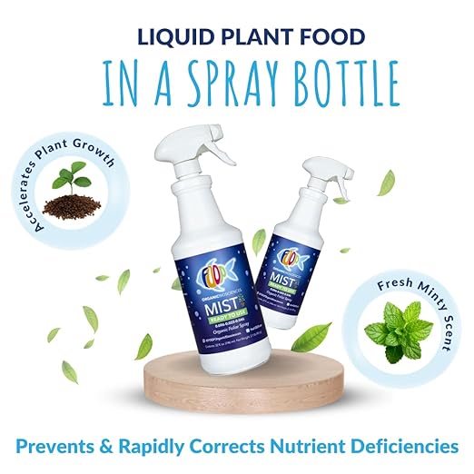 FOOP Mist - Organic Foliar Spray Made from Fish Manure (with Fresh Minty Scent) | Corrects & Prevents Plant Nutrient Deficiencies | Ready to Use, No Mixing Required (32oz)