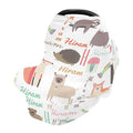 Personalized Baby Car Seat Cover with Name, Customized Multi Use Nursing Cover Breastfeeding Covers, Stroller Sun Shade Cover Canopy, Shower Gifts for Newborn Girl Boy, Cartoon Animal