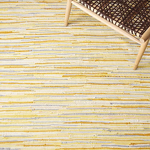 SAFAVIEH Rag Rug Collection Accent Rug - 2' x 3', Gold & Multi, Handmade Boho Stripe Cotton, Ideal for High Traffic Areas in Entryway, Living Room, Bedroom (RAR129N) - color: Gold/Multi, size: 2' x 3' (Rectangular)