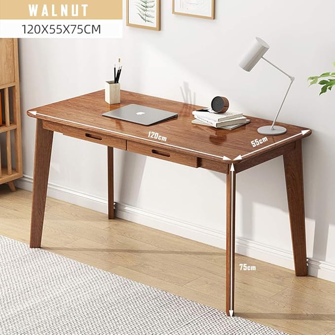 IOTXY Solid Wood Writing Desk - Home Office Workbench Desk with Drawer, Laptop Computer Work Study Table