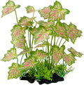 Smoothedo-Pets Aquarium Plant Fish Tank Decoration Small Plastic Artificial Plant Goldfish Fish Hide (Rainforest Leafs-Pink-Large-Set) (Rainforest Leafs-Pink-Large-Set)