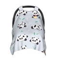 Personalized Cute Panda Bamboo Baby Infant Car Seats Canopy for Baby with Name, Custom Lightweight Covers for Baby Boys Girls, Minky Nursing Breastfeeding Stroller Cover Canopies for Newborn