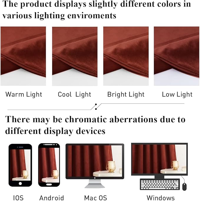 StangH Rust Velvet Curtains for Bedroom, Super Soft Heavy Thick Drapes Room Darkening Privacy Sliding Door Curtain Panels for Bedroom/Dining Room, W52 x L108, 1 Panel