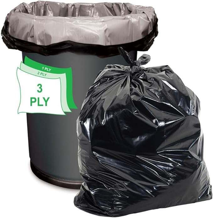 Aluf Plastics - 3 Ply Trash Bags, 55-60 Gallon, 2 Mil