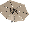 ABCCANOPY Outdoor 11FT Solar Led Patio Umbrellas with 32LED Lights (Tan)